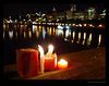 s24 Vigil on the Bridge : On 9/24/05, in solidarity with the big march on the White House, Portlanders lined our 3 central bridges with candles and signs.